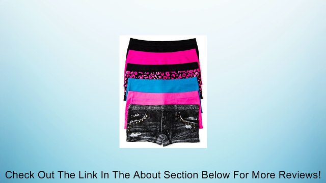 Caramel Cantina Girls Seamless Boyshort Panties 6-Pack (Girls-Large, 6 Pack:Denim/Leopard) Review