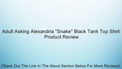 Adult Asking Alexandria "Snake" Black Tank Top Shirt Review