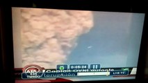 Ufo at Calbuco chile volcano eruption