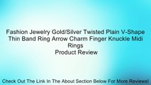 Fashion Jewelry Gold/Silver Twisted Plain V-Shape Thin Band Ring Arrow Charm Finger Knuckle Midi Rings Review