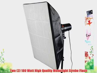 Descargar video: CowboyStudio 360 Watt Photo Studio Monolight Strobe Softbox/Umbrella Lighting Kit - 2 Studio