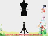 Black Female Mannequin Dress Form Size 2-4 Small 35 24 33 (On Black Tripod Stand)