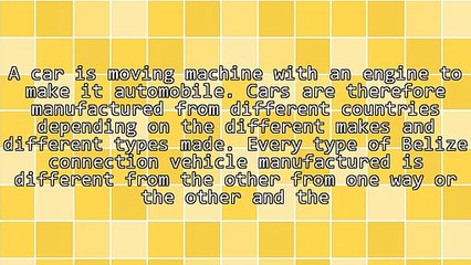 A Research Done On Belize Connection Cars