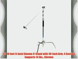 JTL 10 feet-5-Inch Cinema C-Stand with 40-Inch Arm 4 Section Supports 14 lbs. Chrome