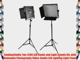 CowboyStudio Two 1200 LED Banks and Light Stands Kit with Dimmable Photography Video Studio