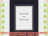 Pack of 20 11x14 Black/Black Double Mats Mattes with White Core Bevel Cut for 8x10 Photo
