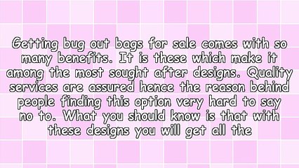 Why You Should Consider Getting Bug Out Bags For Sale