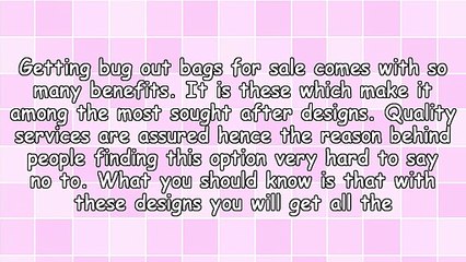 Why You Should Consider Getting Bug Out Bags For Sale