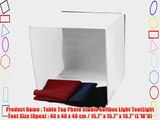 Folding Table Top Photo Studio Softbox Cube 40cm x 40cm w Backdrops