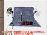 Interfit INT115 SXT3200 Three Head Kit Light Kit with Stands Umbrellas and Background