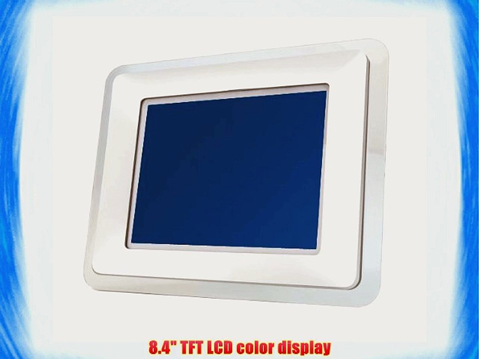 Coby DP842-128 8.4-Inch Acrylic Digital Photo Frame with MP3 Player (White)