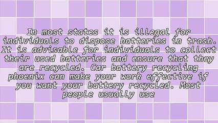 Suitable Car Battery Recycling Phoenix