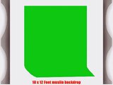 ePhoto 10x12 GREEN 10x12 Foot Chroma Key Green Screen Muslin Backdrop