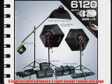 Linco Remote Control Flora 6120W 3 Head light Kit with Softboxes and Boom Stand PE9031-6120FKB