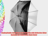 CowboyStudio 43in White Satin Umbrella with Reflective Silver Backing and Removable Black Cover