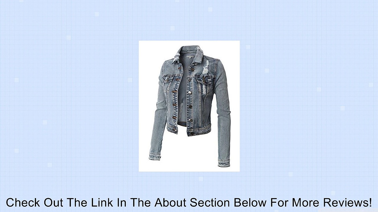 RubyK Womens Classic Cropped Long Sleeve Denim Jean Jacket with Pockets Review