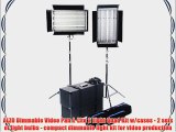 ALZO Dimmable Video Pan-L-Lite 2 Light Quad Kit w/cases - 2 sets of light bulbs - compact dimmable