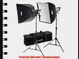 Interfit INT429 Stellar X 300 Watt/Second 2 Head Kit with Softboxes