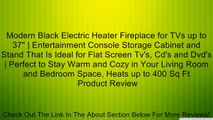 Modern Black Electric Heater Fireplace for TVs up to 37
