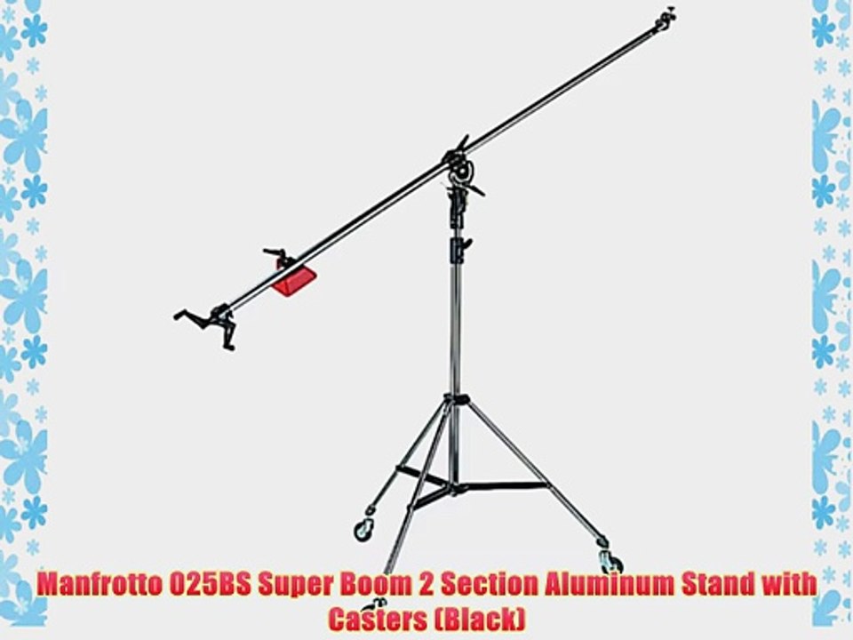Manfrotto 025BS Super Boom 2 Section Aluminum Stand with Casters (Black)