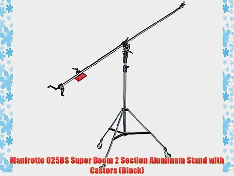 Manfrotto 025BS Super Boom 2 Section Aluminum Stand with Casters (Black)