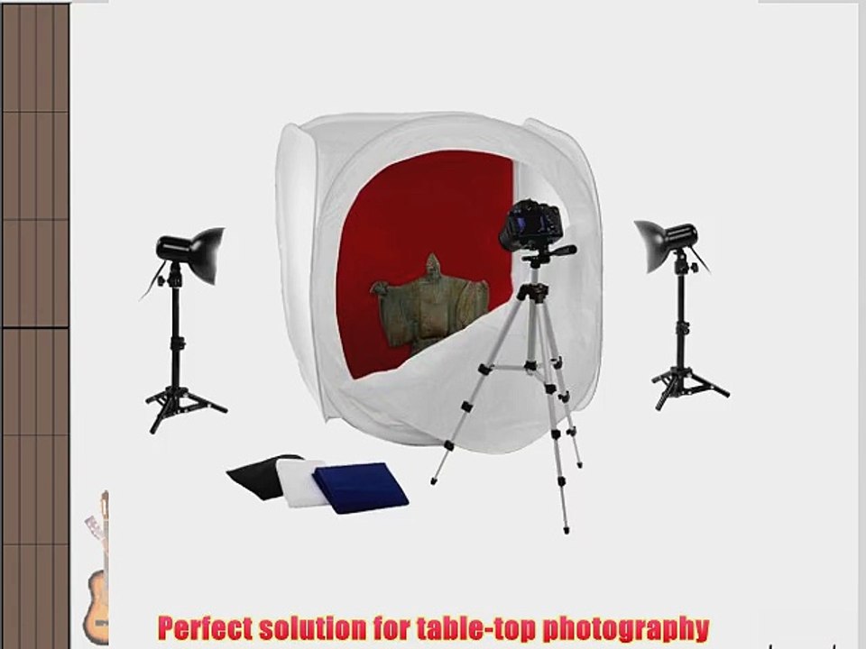 Fotodiox Pro Deluxe 1000 Photo Studio-in-a-Box Kit with 30x30 and 12x12 Tent 2- table top light