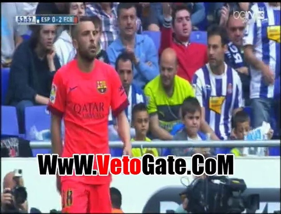 "جوردى ألبا" يطرد فى مباراه برشلونه واسبانيول