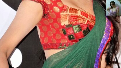 Sherlyn Chopra Looking Sexy In Green Saree And Red Blouse