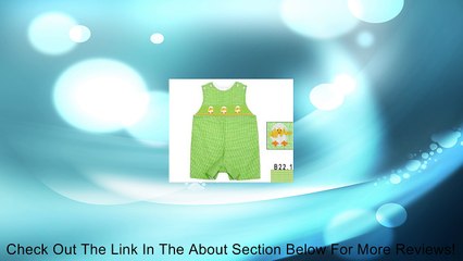 Connie's Kids Boy's Smocked Chicks Easter Shortalls Lime Check Review