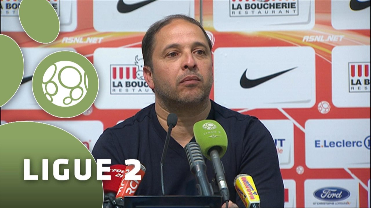 Conférence de presse AS Nancy-Lorraine - ESTAC Troyes (2-0) : Pablo  CORREA (ASNL) - Jean-Marc FURLAN (ESTAC) - 2014/2015