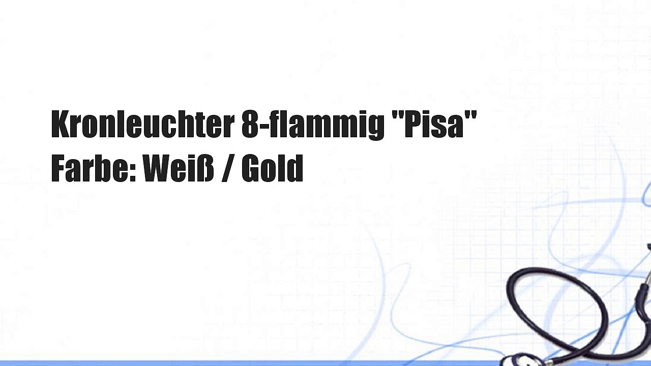 Kronleuchter 8-flammig 'Pisa' Farbe: Weiß / Gold