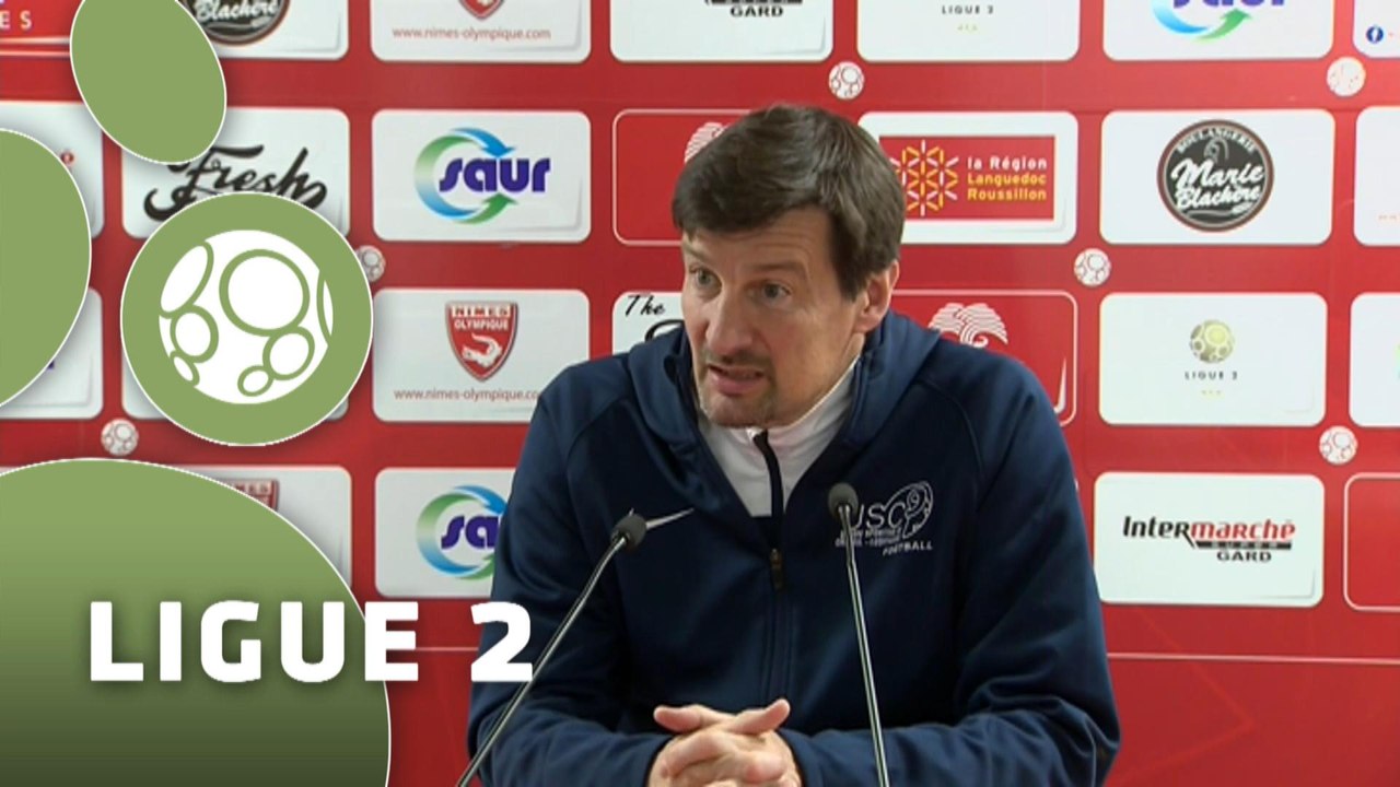 Conférence de presse Nîmes Olympique - US Créteil-Lusitanos (0-1) : José  PASQUALETTI (NIMES) - Thierry FROGER (USCL) - 2014/2015