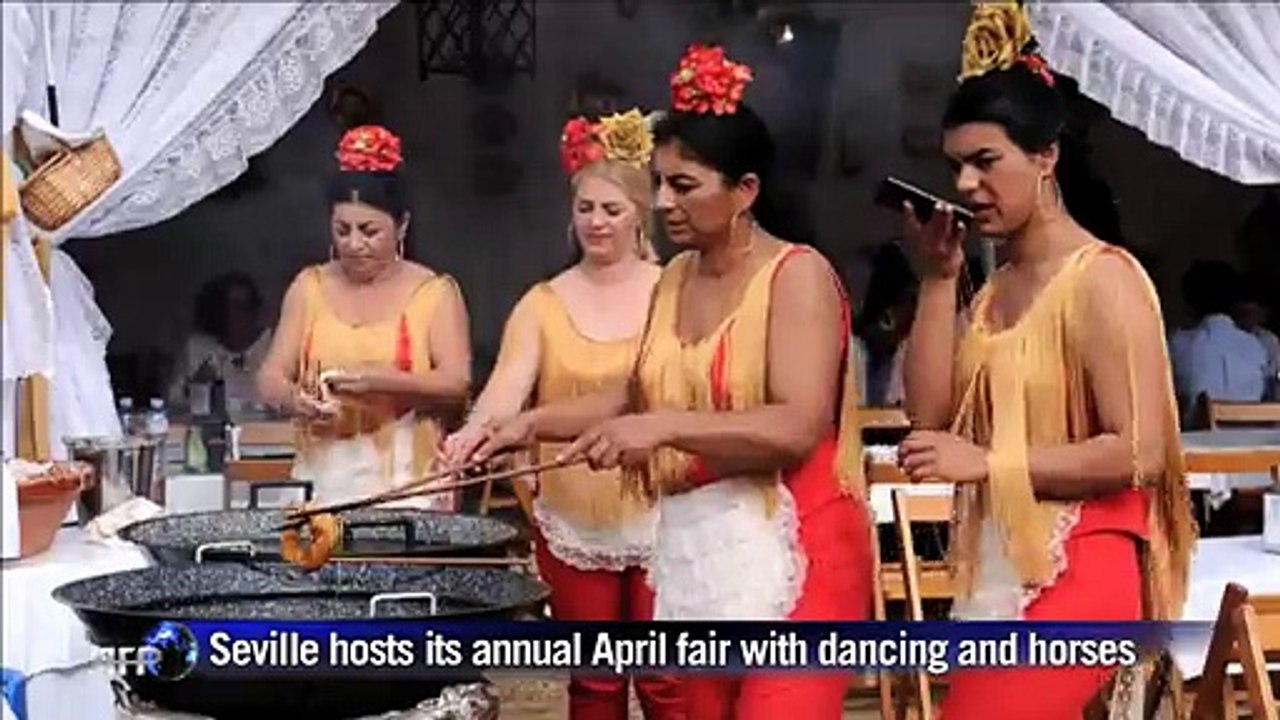 Seville hosts its annual April fair with dancing and horses