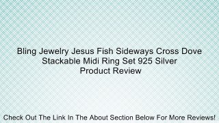 Bling Jewelry Jesus Fish Sideways Cross Dove Stackable Midi Ring Set 925 Silver Review