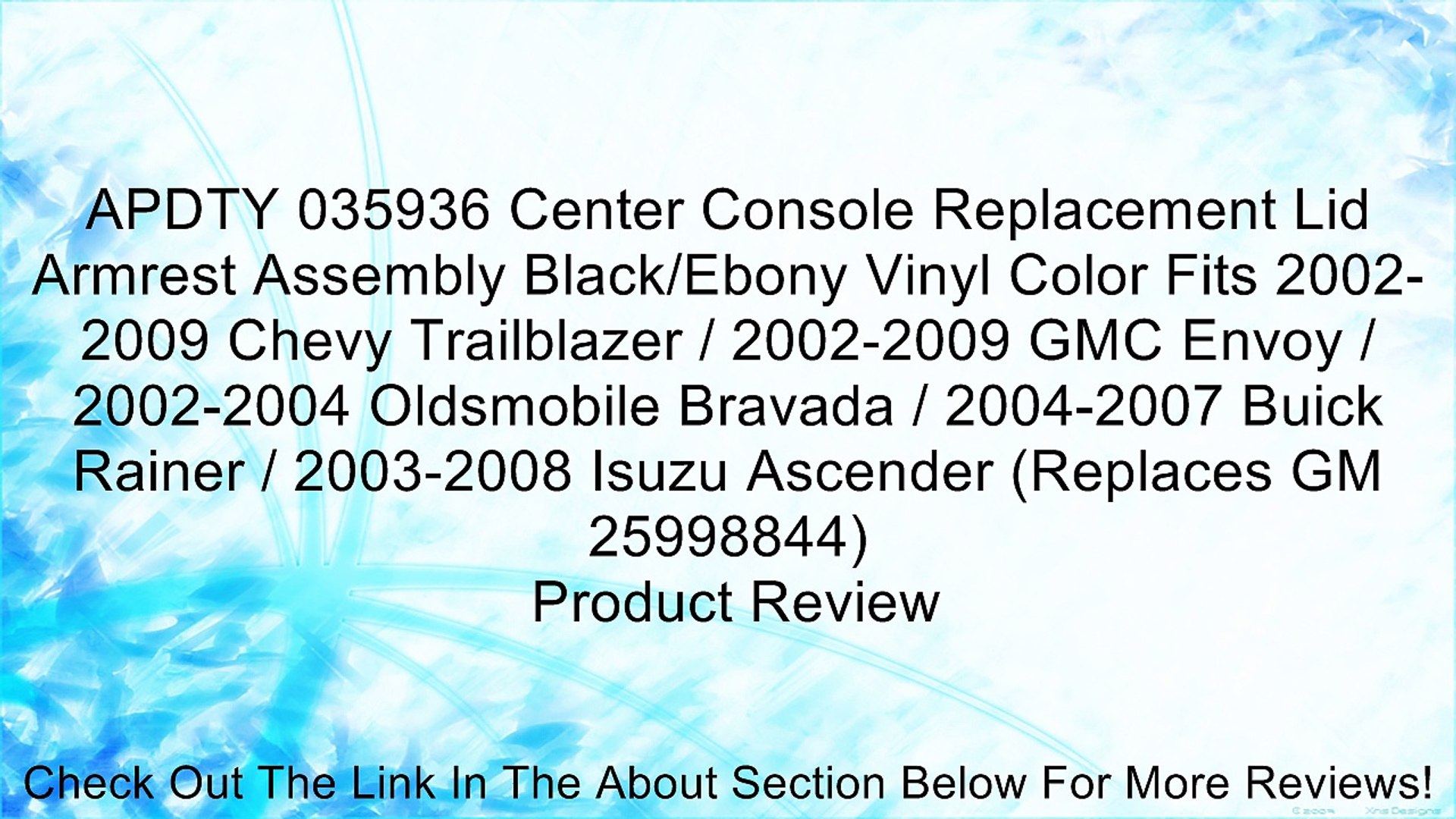 Center Console Lid Armrest For Chevrolet Trailblazer GMC Envoy 2006-2009