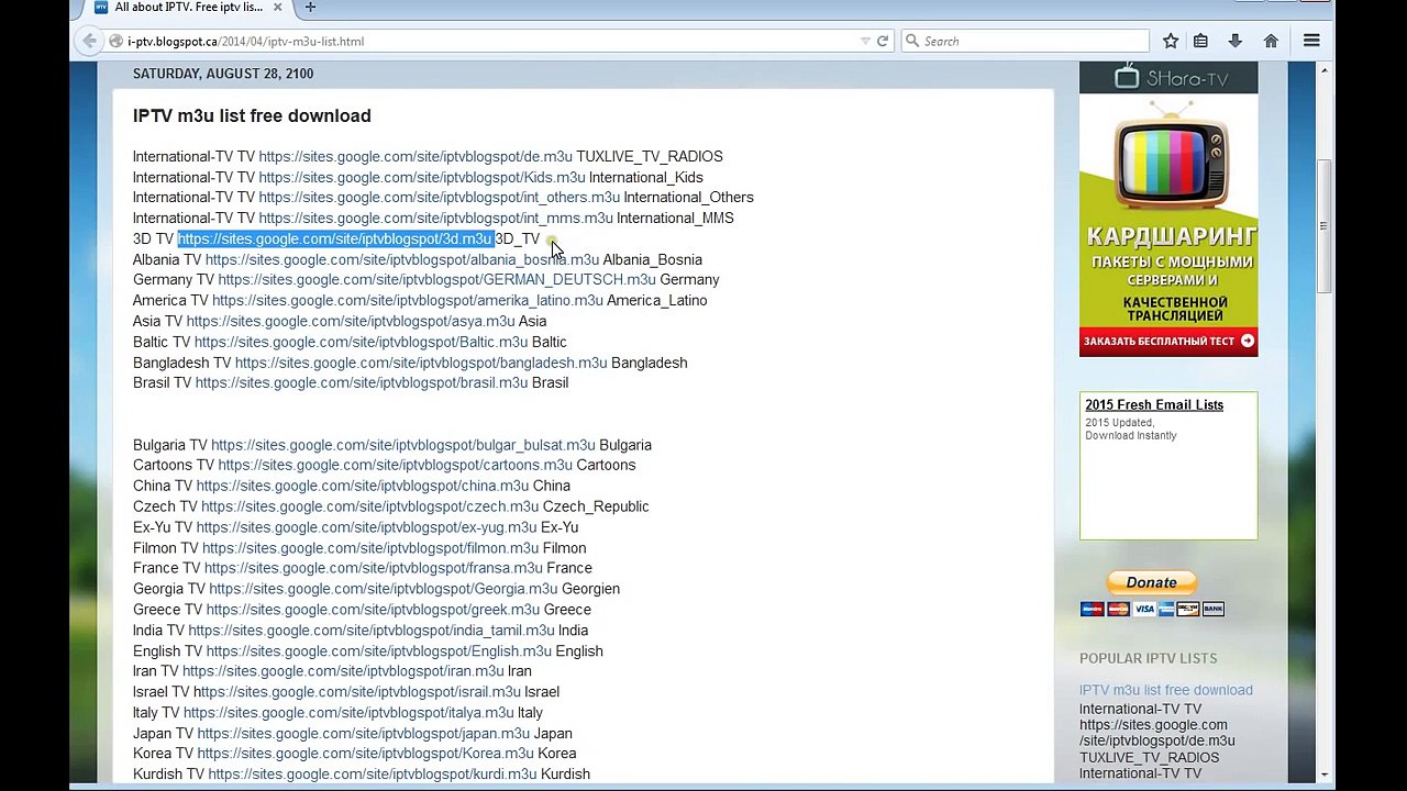 Live TV in XBMC Setup m3u channel list PVR IPTV simple Client