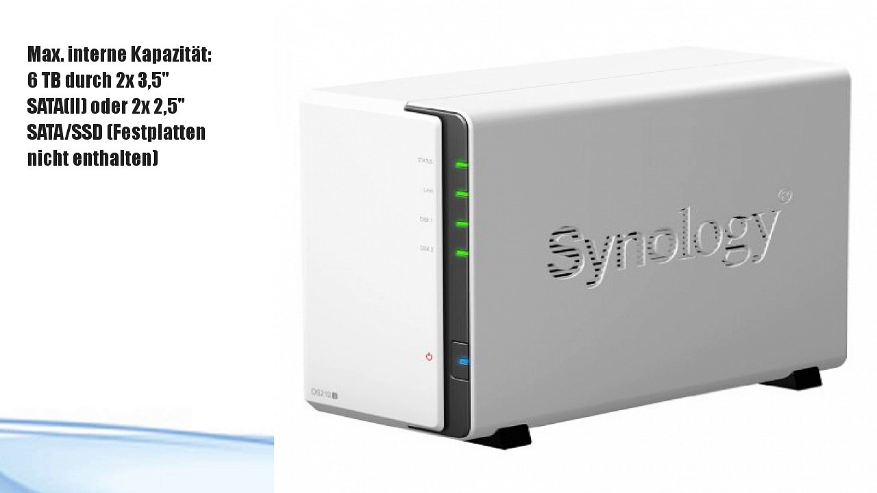 Synology DS212j NAS-System (1,2GHz, 256MB RAM, 2x