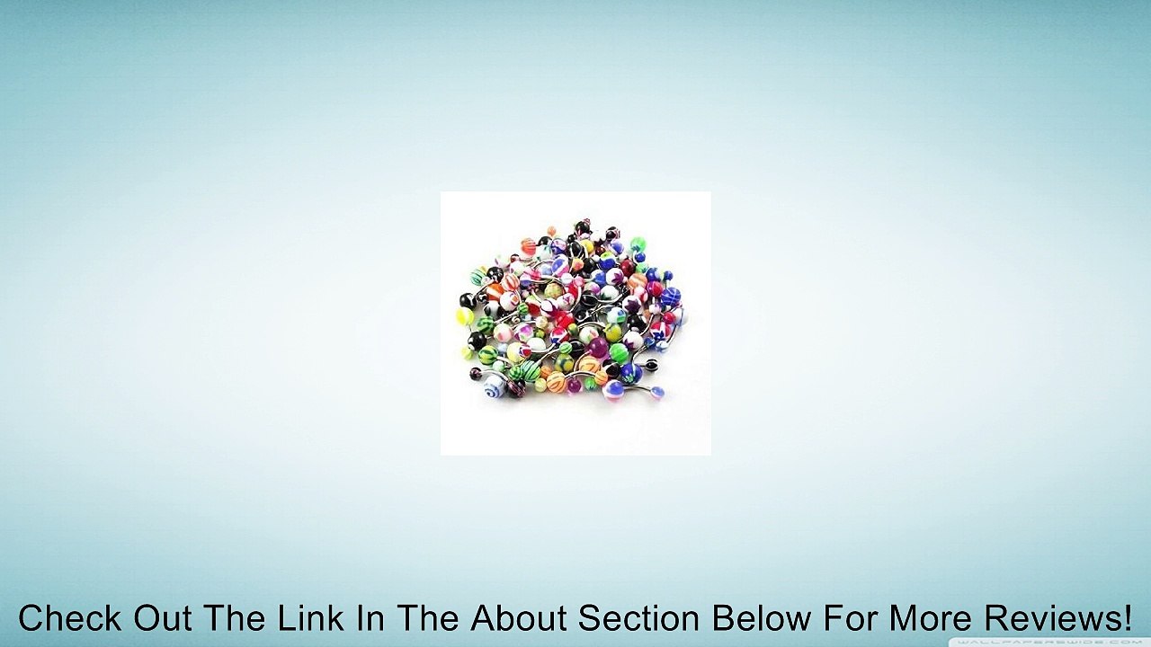 Lots 60PCS Stripes Assorted Color Style Different Design 14g UV Bar Ring Barbell Belly Button Review