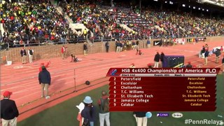 Calabar Winning The 4x400m Final (3:09:97) - High Schools - Championship Of America - Penn Relays 2015