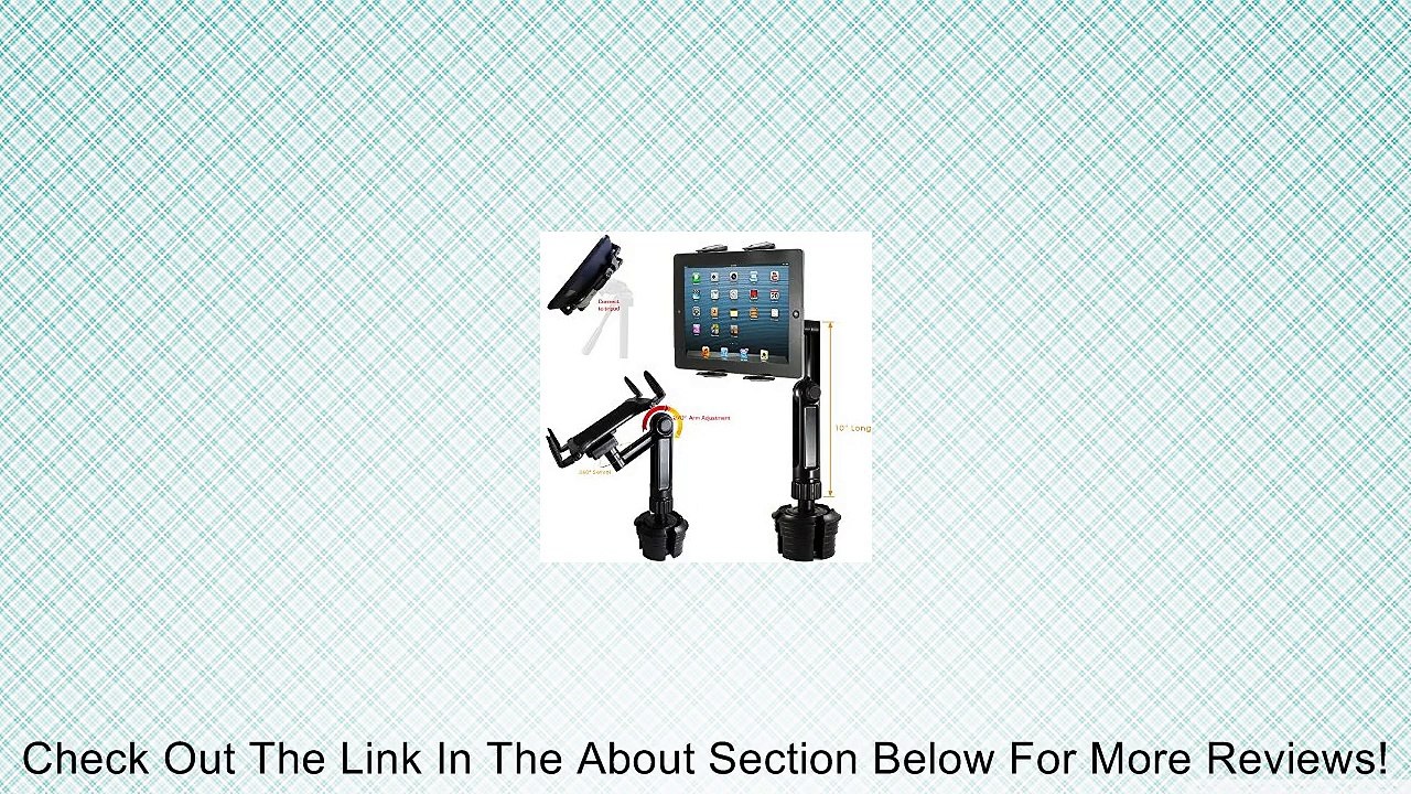 ChargerCity� Vibration-Free Xtreme Tablet Cup Holder Mount w/10" Long Arm Reach & 360� Swivel Viewing Adjustment for All 7"-12" tablet like Apple iPad 2 3 4 Air Mini (All Generation) Google Nexus 7 9 10 Samsung Galaxy Tab Pro Note 7 8 10 12 Kndle Fire HD