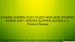 6 PAIRS WOMEN COZY FUZZY NON SKID STRIPES SUPER SOFT WINTER SLIPPER SOCKS 9-11 Review
