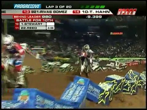 2010 AMA Supercross Round 2 Phoenix - Chad Reed and James Stewart CRASH