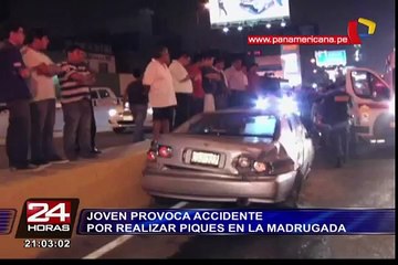 Joven provoca accidente por realizar piques en Javier Prado