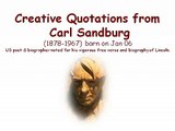 Creative Quotations from Carl Sandburg for Jan 6