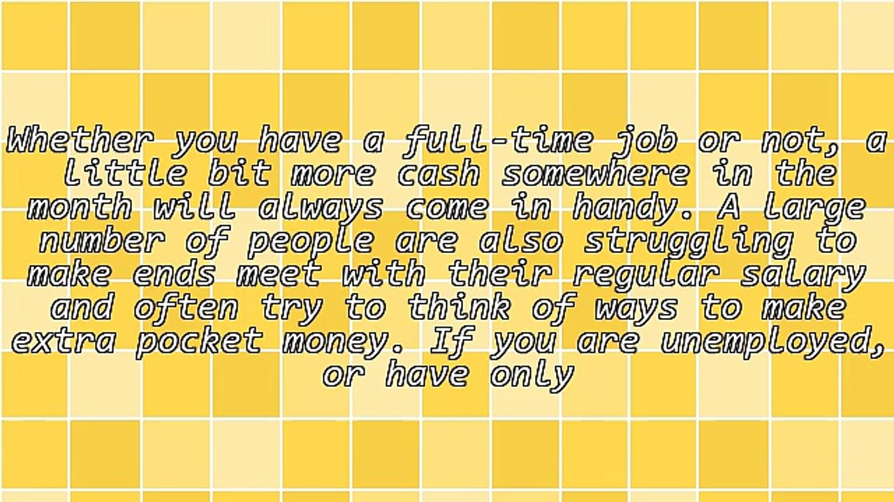 Making Extra Pocket Money To Help Support Your Family