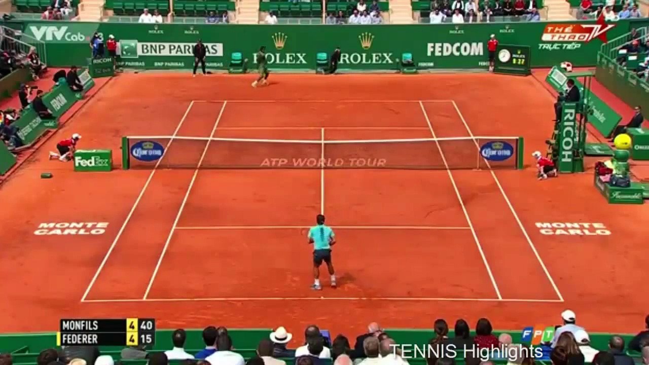 Roger Federer vs Gael Monfils MONTE CARLO 2015 Highlights