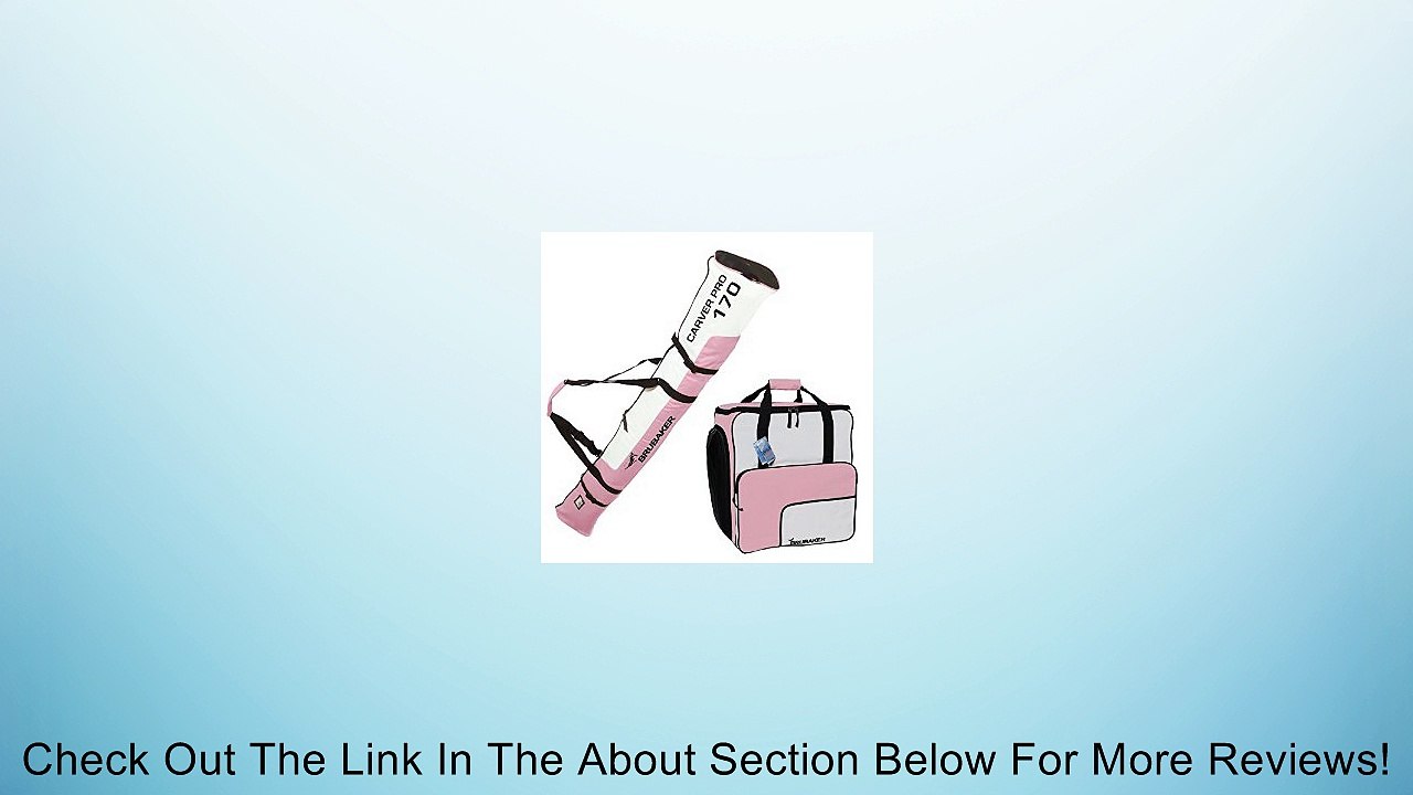 HENRY BRUBAKER "Superfunction" Combo Ski Boot Bag and Ski Bag for 1 Pair of Ski up to 170 cm, Poles, Boots and Helmet - Pink White Review