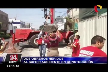 Dos obreros resultaron heridos al sufrir accidente de construcción en La Victoria
