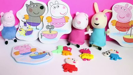 Peppa Pig Bath Toys Peppa Pig 4 Shaped Bath Puzzles Peppa Pig Toys Свинка Пеппа игрушки