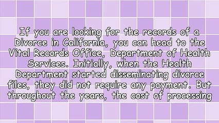 California Public Divorce Records
